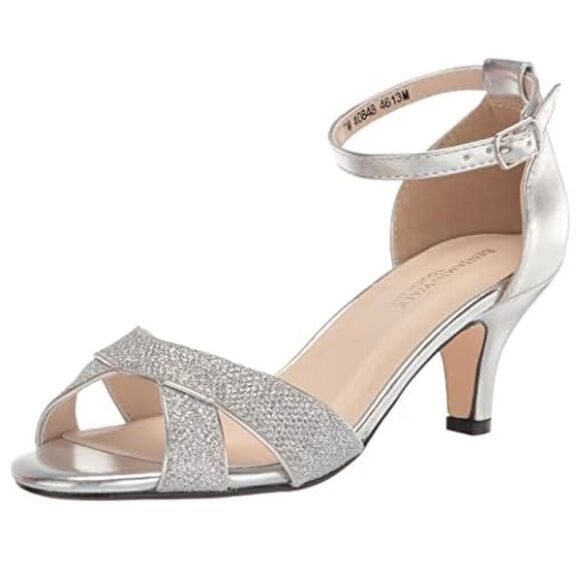 NWOT Touch Ups Clementine Silver Sparkle Glitter Sandal‎ Heels Pumps Size 8 - Picture 1 of 10